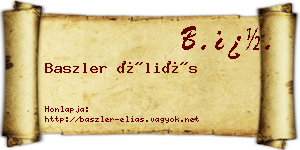 Baszler Éliás névjegykártya